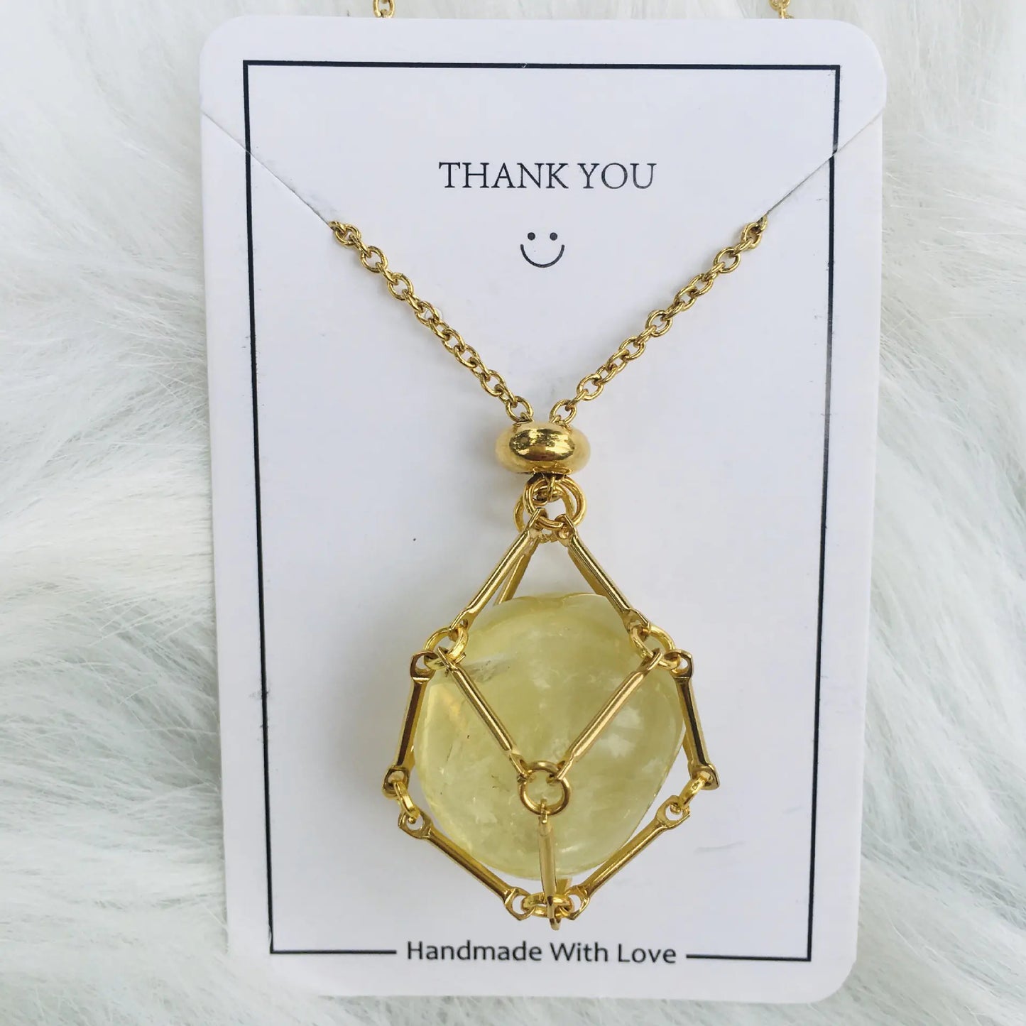 Crystal Raw Stone Pendant Necklace