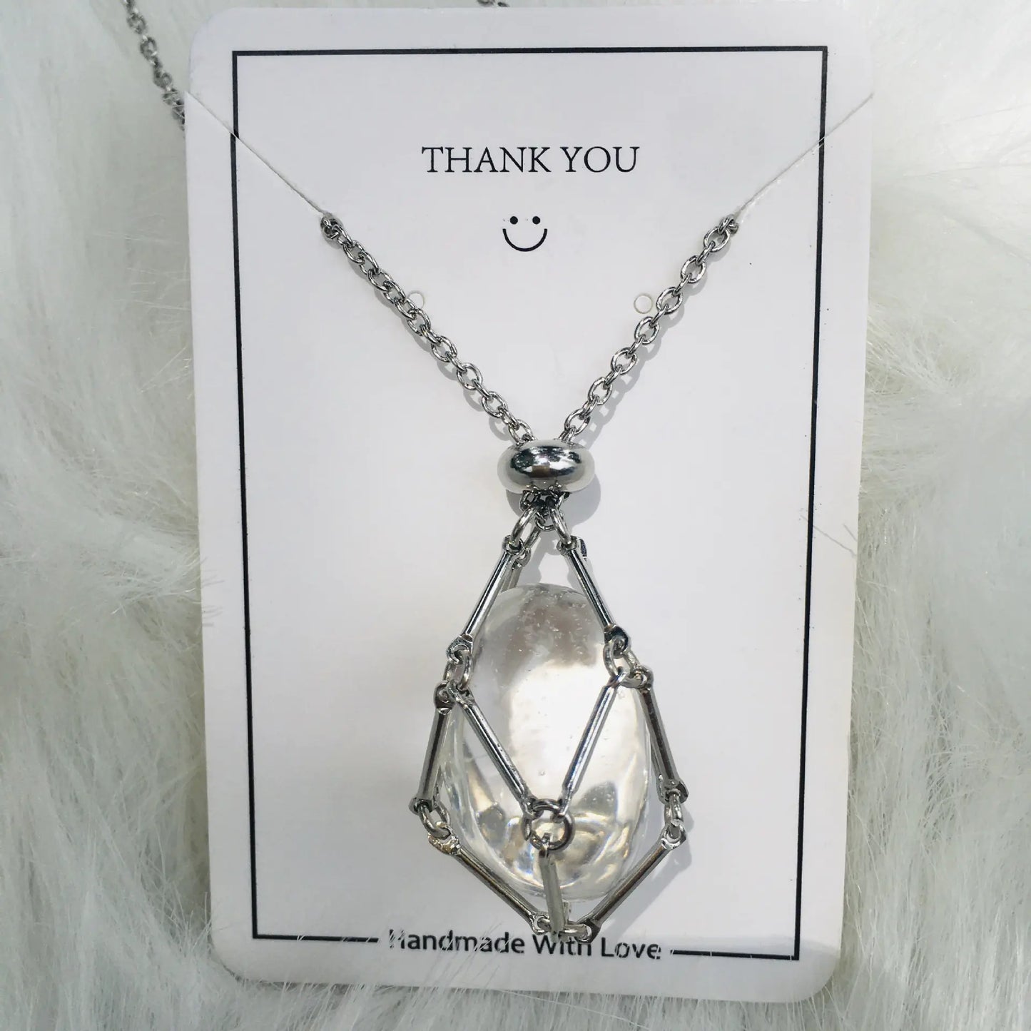Crystal Raw Stone Pendant Necklace